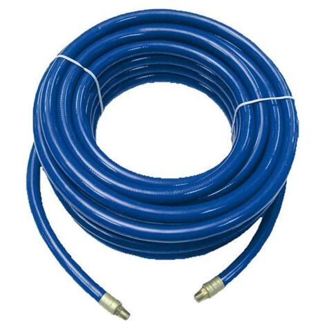 COFAN manguera compresor 8x12mm (rosca 1/4) 7,5 m , Manguera azul para aire comprimido en PVC, dotada de roscas macho en ambos extremos para la conexión de enchufes rápidos. Tubo d