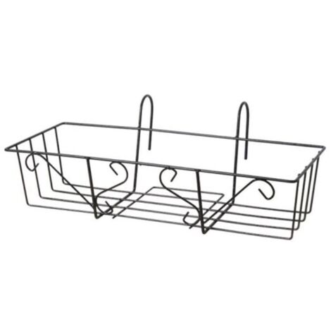 FEDOR soporte metal jardinera barandilla 61x22x18cm , Soporte metal jardinera barandillaFabricada en metal de alta calidadIdeal para poner sus macetas en el balcónMedid