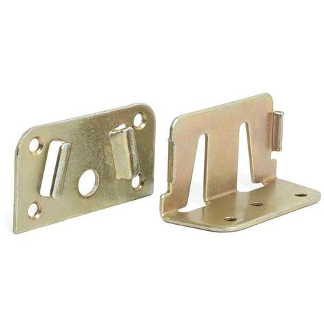 enganche larguero ekat. acero. bicromatado. soporte en l. juego de 2 piezas - qq