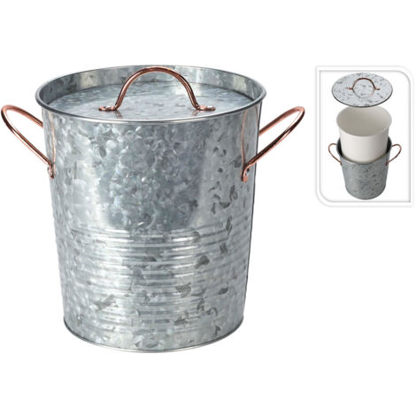 CUBO HIELO ZINC TAPA 19,5x20,5 CM