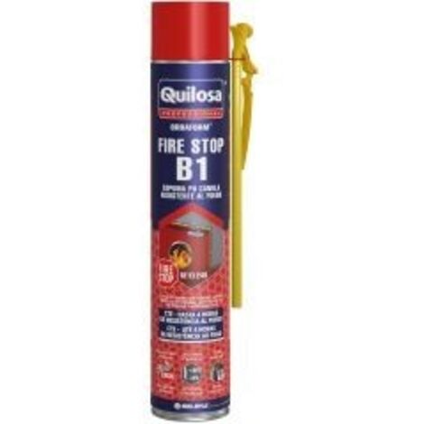 Espuma de poliuretano B1 Fire Stop 750 ml – Aislamiento térmico y acústico – Resistencia al fuego hasta 4 horas – Para sellar juntas y grietas – Quilosa (1/7)