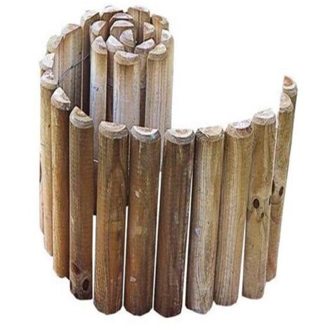 Bordura Enrrollable De Madera Siloux 30 X 180 X  5 Cm