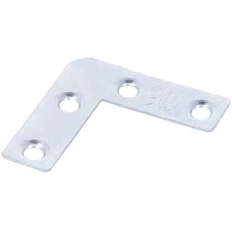 AMIG escuadras planas 40 zincadas caja 100 , Escuadra plana Mod 1 Amig Escuadra de refuerzo de acero zincado Canto cuadrado Para fijar o ensamblar muebles de madera