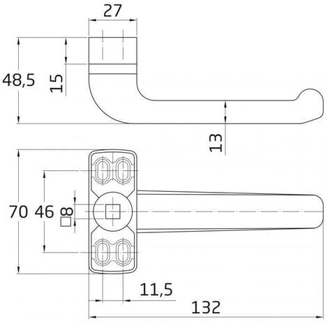 Juego manilla puerta epsilon aluminio lacado blanco: información y PVP  actual de Ref. 19245 de AMIG