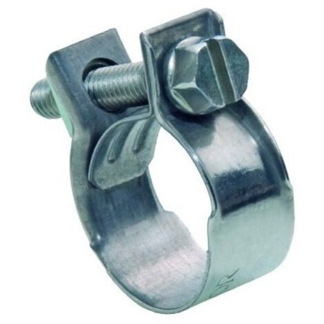 MIKALOR abrazadera con tornillo 16x18 zincado , Abrazadera con tornillo de Zinc Tamaño: 16 x 18 mm Caja de 100 unidades W1. (1/5)