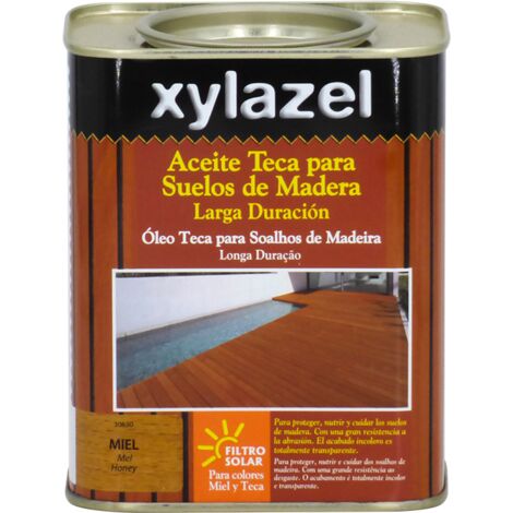 XYLAZEL aceite teca suelos 750ml incoloro , Xylazel Aceite Teca para Suelos de Madera Larga Duración es una mezcla de aceites naturales con resinas alquídicas uretanadas para prote