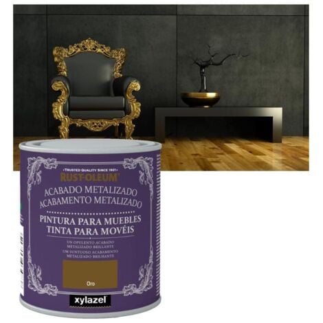 Pintura para muebles efecto metalizado RUST-OLEUM 125 ml oro