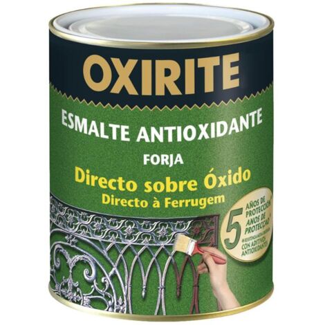 OXIRITE esmalte metal antioxidante forja 750 gris lata , Oxirite Forja es un esmalte antioxidante de aplicación directa sobre las superficies de hierro o acero, ya sean nuevas u ox