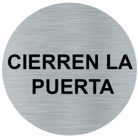 PLACA CIERREN LA PUERTA REDONDO 75MM (1/2)