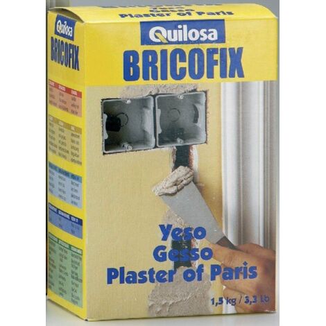 QUILOSA yeso bricofix (1.5kg) caja , Yeso en polvo Bricofix. - Caja de 1.5 kg. - Uso en instalaciones, fontanería y bricolaje.