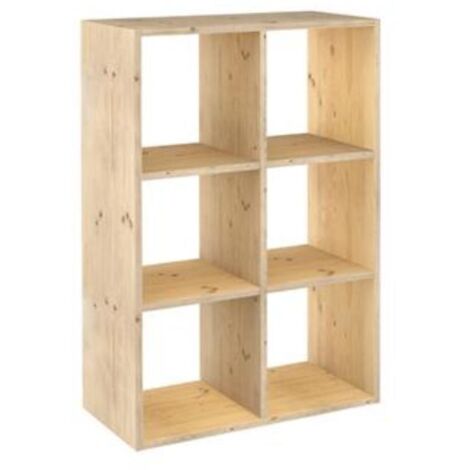 Estanteria modular 6 cubos dinamic pino macizo 70,8 x 33 x 105,4 cm