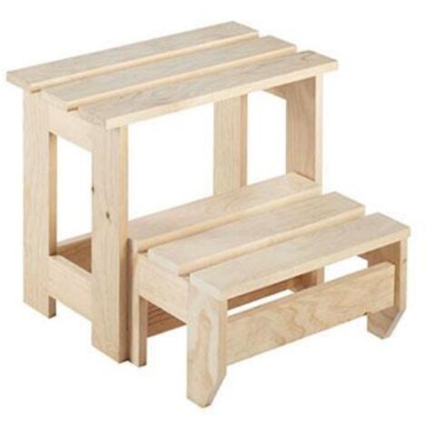 ASTIGARRAGA escalera taburete 400x420x260mm 2 peld. , Escalera taburete de madera de pino sin barnizarMedidas: Ancho 40, alto 41,5,fondo 26,5cm ( sin abrir el peldaño)Tabla