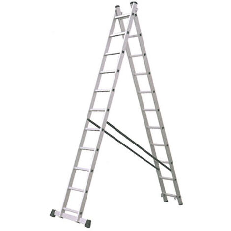 KORMAX escalera aluminio industrial doble 12 p. , Escalera de aluminio industrial doble 212A12 Peldaños por tramoAltura extendida 5,64 mAltura en tijera 3,40 mAltur