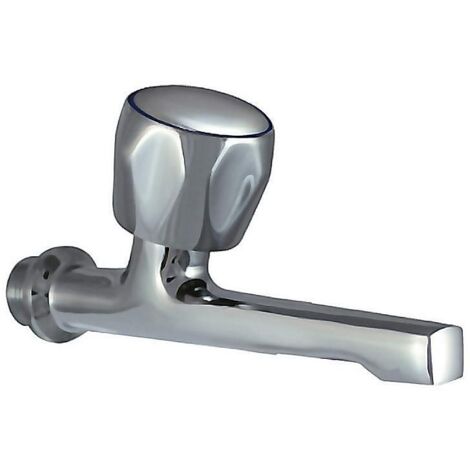 CIS grifo fregadero frontal 17cm.11532 , Grifo frontal fregadero corto ReinaLongitud 17cmEntrada rosca macho 1/2 pulgadaVolante metálico con indice azulSalida con r