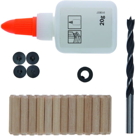 BOSCH espigas madera surtido + accesorios 000449 blister 32 , Surtido de espigas de madera + Accesorios. - Tamaño: 6/8/10 mm. - Blister de 32 unidades.