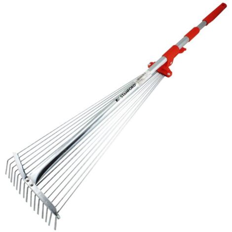 STANFORD rastrilla 15 puas ajustable m/extensible , Rastrilla metálica con mango extensible 15 púas Stanford. - Rastrilla metálica con mango extensible, diseñada para labores de ja (1/3)