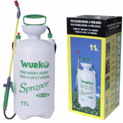 WURKO pulverizador bomba 11 l 5497 , Pulverizador con bomba 11 L SXCS11B, WurkoPulverizador de presión para casa y jardínPara uso con pesticidas, desinfectantes o médicos