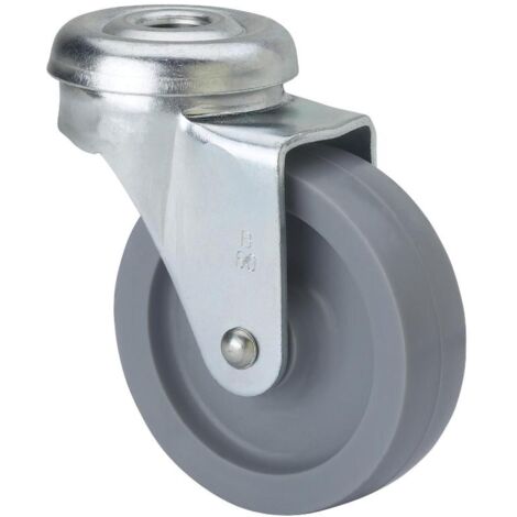 RUEDAS ALEX rueda giratora agujero m8 21br30-bp plastico gris eje liso