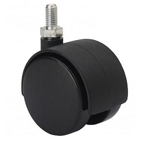 RUEDAS ALEX rueda giratora espiga roscada m8x15 50dk45 poliamix negro (1/2)