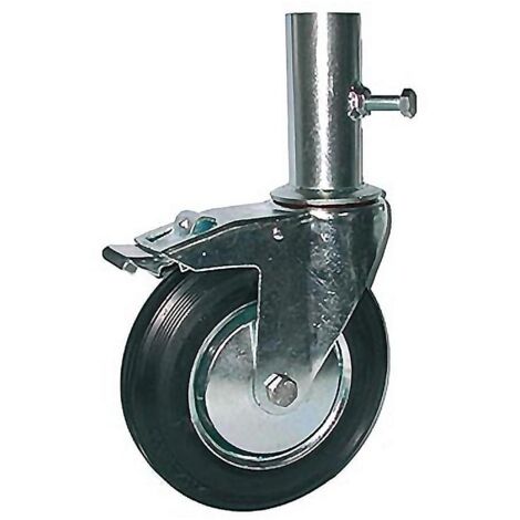 AFO rueda andamio goma 35500 con freno , Rueda giratória para andamio 283/Z AFOTamaño de la rueda 200x50mmAtura 238mmResiste hasta 220 KgCon freno de doble acción
