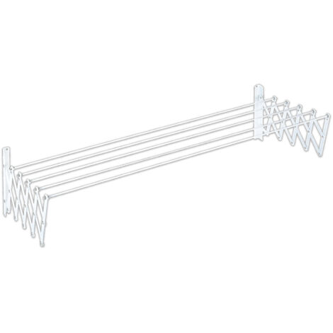 SAUVIC tendedero extensible 180 cm blanco epoxi , Tendedero mural extensible, 180 cm. Diseño clásico. Estructura de aluminio y resistencia de acero. Resistente a la intemperie. Kit
