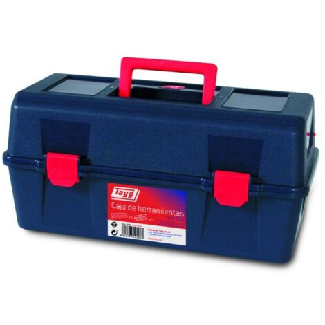 TAYG caja herramientas plastico n.25-40x19 , Caja azul de Herramientas Plástico nº25 con bandeja roja y estuche. - Tamaño: 400 x 206 x 188 mm. - Color: Azul. - Color bandeja: Roja.