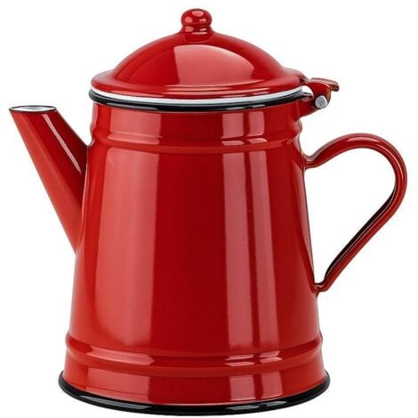 IBILI Cafetera Conica Vintage 1 Liter | Konische Kaffeekanne Edelstahl | Rot Spanish Design
