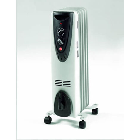 Radiador de Aceite 1000W 5 Elementos FM RW-10 Negro, Blanco Coloc (1/6)