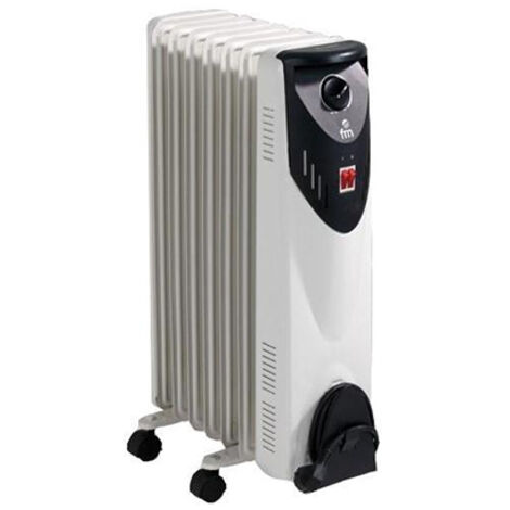 FM BR-15 Radiador de Aceite Bajo 7 Elementos 1500W Blanco