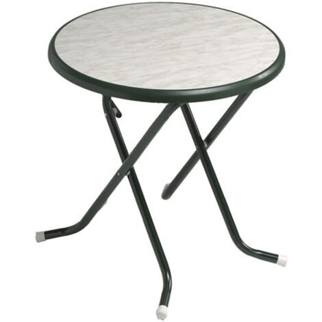 ALCO mesa plegable r19 vmar 70 cm , Mesa R19 verde mármol 70 cm plegableMesa aceroDiámetro 70 cmColor: verde mármolPlegable para fácil almacenamientoMedidas: 99