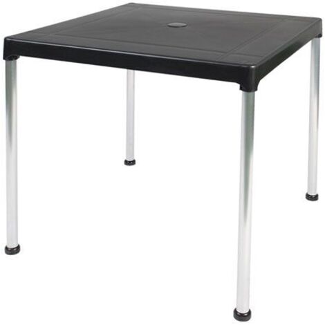 GARDEN LIFE mesa apilable 70x70 cm aluminio negro 4026/06 , Mesa apilbale 70 x 70 cm aluminio negro 4026/6Tablero de resina y patas de aluminioApta para interperieMesa