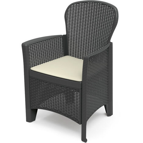 Sillón de jardín IPAE Progarden Folia Antracita Polipropileno (60 x 58 x 89 cm) (1/8)