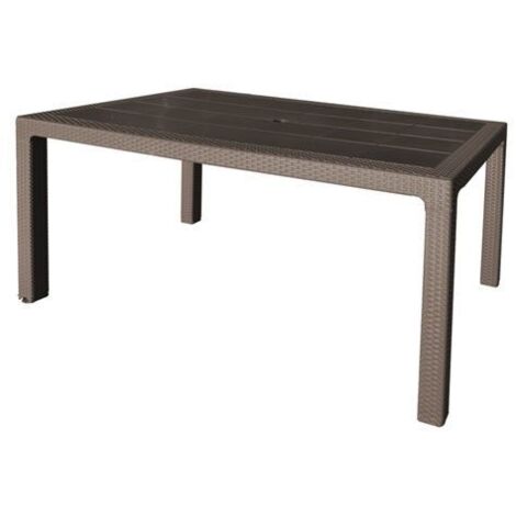 GARDEN LIFE mesa resina 150x90 cm wengue 4090/08 , Mesa 150 x 90 cm 4090/08 color wengue. -Marca: Garden Life. -Se sirve desmontada y es de muy fácil montaje. -Resistente a los ray