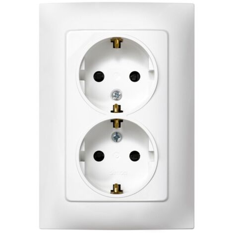 SIMON simon doble base enchufe con tt blanco serie 10 f1091459030