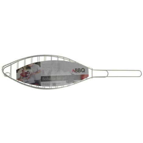 Parrilla para pescado de acero inoxidable 13x41cm – Acabado galvanizado – Apta para contacto con alimentos – Para barbacoas – BBQ (1/2)