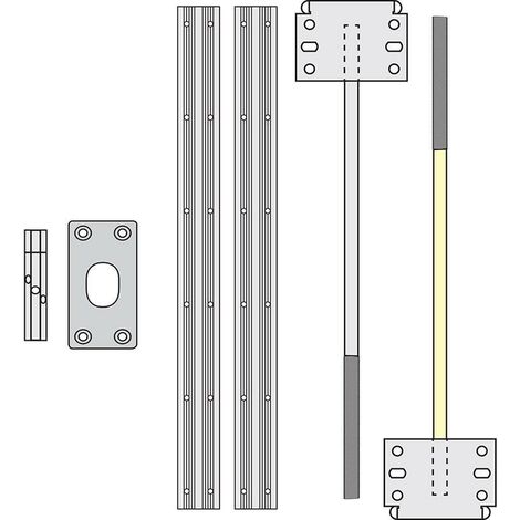 HERRAJES ALK enderezador puerta split reg.centro 2000mm , KYA Sistema de enderezador para puertas de longitud mínima 2000mm. Regulación central.El kit del enderezado