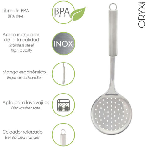 ORYX espumadera cocina acero inoxidable 34x11,5 (alt) cm. , Espumadera cocina acero inoxidable- Medida: 11,5x34 (alt) cm.- Realizado en acero inoxidable de alta calidad (1/5)