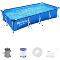 BESTWAY Piscina rectangular de acero “Steel Pro” con depuradora 400x211x81 5700 L 56424
