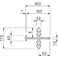 TRENTADUE perfil japonesa aluminio japan 3,20 plata mate (caja 4)