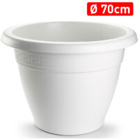 PLASTICFORTE maceta redonda 72x72x52cm blanca 1198601 , Maceta redonda 74 x 74 x 51,5 cm. 1198601Fabricada en plástico de alta calidadIncluye cenefa decorativaColor bla