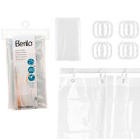 BERILO cortina baño 180x180 cm &43 anillas transparente , Cortina baño 180x180 cm &43 anillas transparentes Cortina ducha peva 180 x 180 cm transparente . -Material Peva - Plastic