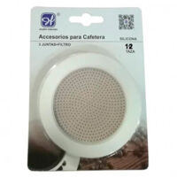 HAPPYFRIENDS filtro cafetera 12 tazas , Filtro cafetera 12 tazas Junta de aluminio con junta de silicona para cafetera de 12 tazas Recambio de filtro más junta para cafeter