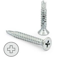 tornillo broca rosca chapa cabeza plana din 7504-p inoxidable larg.r/chapa 38mm ø rosca chapa 5.5mm