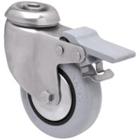rueda giratora agujero m10 freno inox.20bhifd80cp-pgi poliamix-goma gris liso