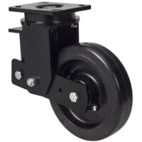 rueda giratora placa 10hlsb150-hgb suspension hierro-goma negra natural bolas