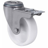rueda giratora agujero m12 freno inox.20zvlifd80-utr poliamix blanco rodillos