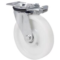 rueda giratora placa mec.dir.4mm 10zvrmd150-ftb nylon blanco extrafuerte bol.