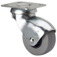 rueda giratora placa 10hsr40-pgi poliamix-goma gris eje liso