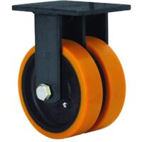 rueda fija 17hlg200-hub hierro-poliur.naranja(doble) eje bolas