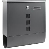 WURKO buzon acero gris moderno pw617 , Buzón para exterior e interior de acero gris Wurko Elegante y funcional buzón de acero en color gris diseñado para integrarse perfectamen